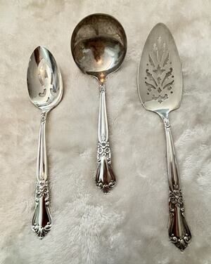 Vtg Wm A Rogers Oneida‎ Silverplate 3 Pc Hostess Serving Set Ladle Cake Serve